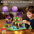 150pcs Set 3+ Magnetic Blocks - Magnetic School Castle with Light Up Blocks - Kids Classroom Sensory Toy for Toddlers