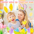 Tagitary Easter Plush Bunny and Jumping Chick Wind Up Toys Plush Rabbit and Chicken Toy for Kids Toddlers Easter Egg