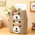 Yiyiring 3-Tier Closet Cute Bear Hanging Baskets, Woven Cotton Wall Mounted Storage Organizer, Decorative Storage