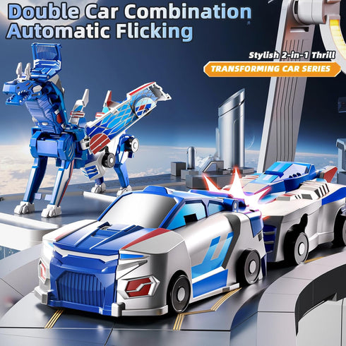 2 1 4-6 6-12 Collision Transforming Dinosaur Car Toy, in Magnet Cars Transform into Dinosaur Toys, Fun Robot Dinosaur