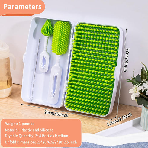 Portable Travel Bottle Drying Rack for Baby - Baby Bottle Cleaner Kit for Working Moms or Camping
