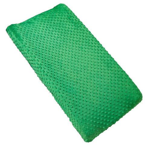 Solid Changing Table Pad Cover, Ultra Soft Cozy Dots Plush Cradle Sheet, Fits 32"/34"x16" Contoured Diaper Pad (Fern