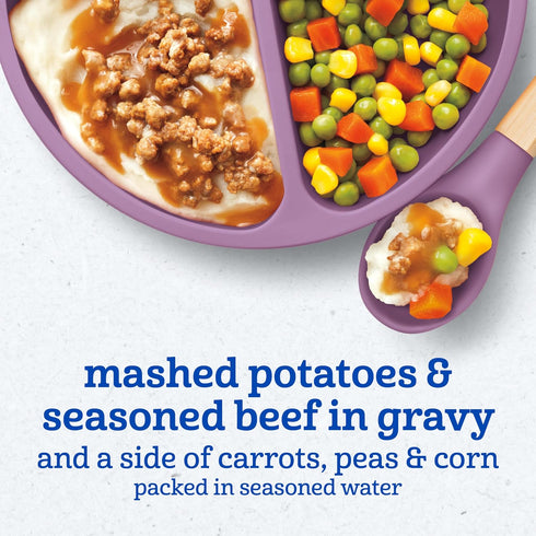 8PK Gerber Toddler Food, Mashed Potatoes & Beef in Gravy, Mealtime for Toddler