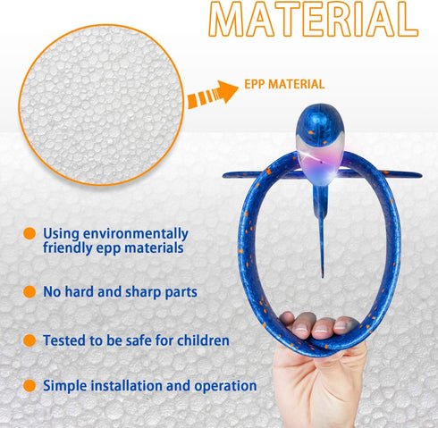 2 Pack LED Light Airplane, 17.5" Large Throwing Glider Plane - Flying Toy for Kids, Gifts for 3-9 Years Old, Outdoor