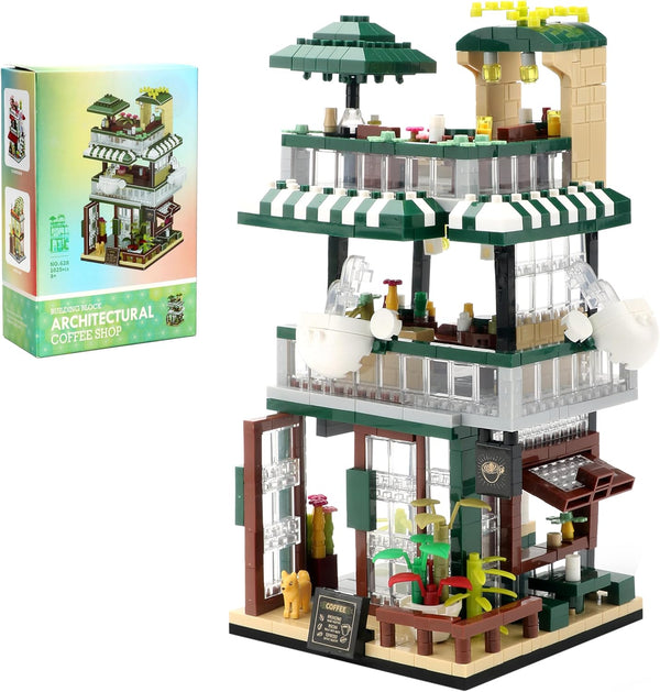 Street View Mini Building Blocks Coffee House Shop Store Kit, Educational Creative Toy for Boys Girls 1025 pcs