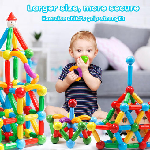 TOKBLOK 132Pcs Magnetic Building Blocks for Boys and Girls, Creative STEM Construction Toys for Kids Educational