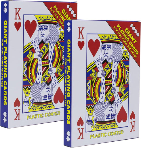 2 Pack Large Jumbo Playing Card Deck - 5x7 Inch Giant Poker Cards for Family Party Fun, Oversized