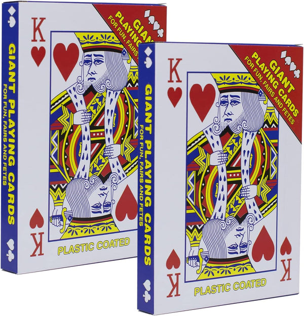 2 Pack Large Jumbo Playing Card Deck - 5x7 Inch Giant Poker Cards for Family Party Fun, Oversized