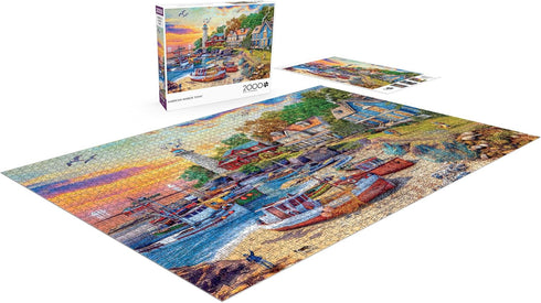 Buffalo Games - Dominic Davison - American Harbor Town - 2000 Piece Jigsaw Puzzle for Adults, Finished Size 38.50 x