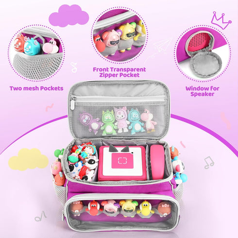 Portable Carrying Case for Toniebox - Storage Musical Toy Carrying Bag for Toniebox Accessories (Purple)