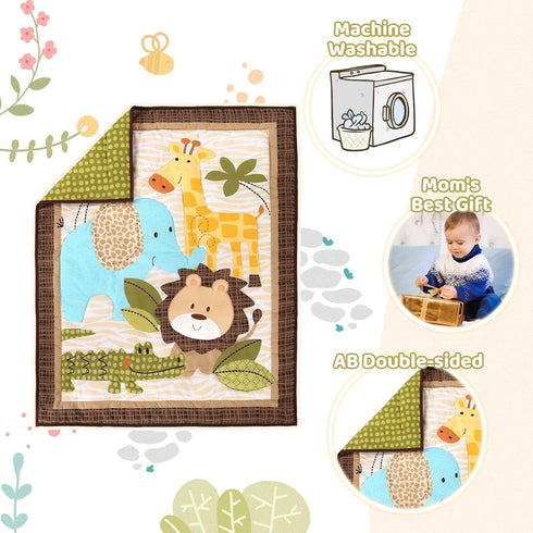 Set, 3 Set Set, Wowelife Safari Crib Bedding Piece Safari Baby Bedding Brown, Premium Baby Crib Bed Breathable and Soft
