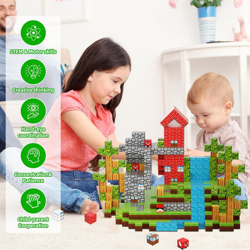 DUSH PACE 3-12 120 Set Magnetic Building Blocks STEM Toys for Kids Ages PCS Educational Construction with Storage Bag