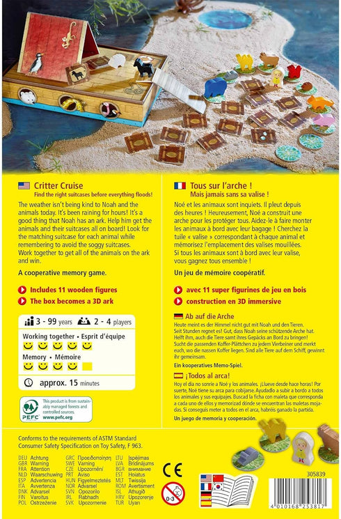 HABA Critter Cruise Cooperative Noah's Ark Memory Game Made in Germany
