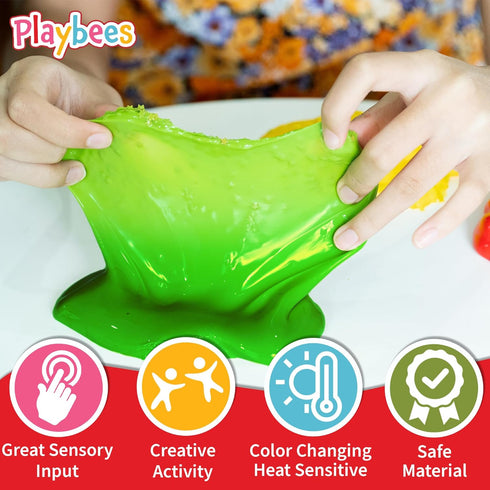 Color Changing Frudge Putty - 6 Pack, Mini Slime Putty for Sensory Play, Educational Games, and Fidget Toys