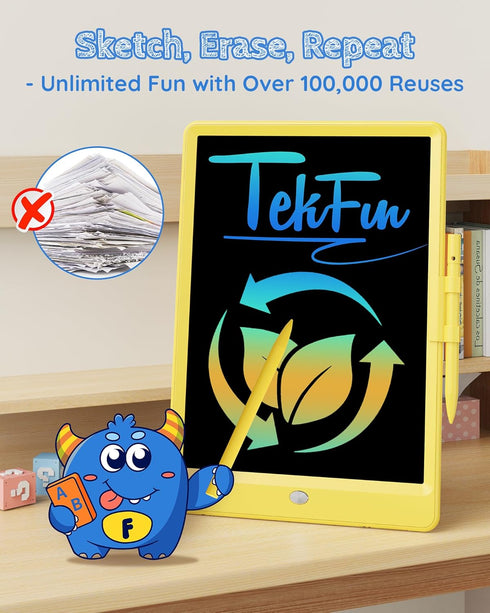 TEKFUN Toys for Girls Boys, 10IN LCD Writing Tablet, Magic Doodle Board for Toddlers Drawing Pad