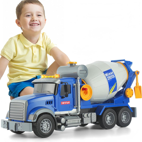CSDCSD Large Construction Mixer Truck Toy with Lights & Sounds - Perfect for