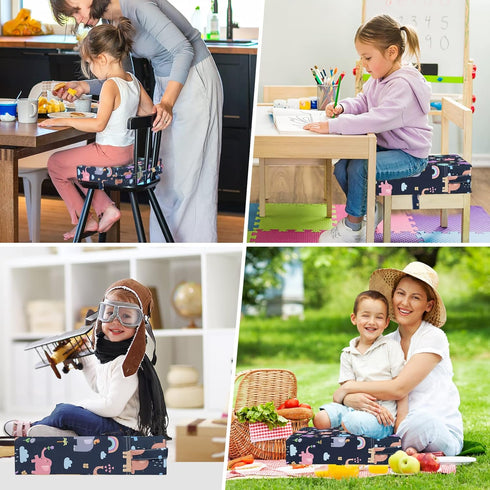 Toddler Booster Seat for Dining Table, Washable Thick Strong Support Portable Booster Chair for Toddlers Eating, Easy