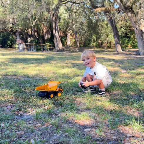 9-Channel 1:18 100-Min 2026 6-12 RC Dump Truck Toy | Scale Construction Vehicle with Working Bed, Lights & Sounds