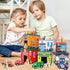 Community 1 2 3 Atoylink Toddler Sorting and Stacking Toys with Magnetic Wooden Cars & Helpers, Baby Number Blocks