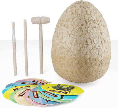 Jumbo Dino Egg Easter Activity, Unearth 12 Unique Large Surprise Dinosaurs in One Giant Filled Egg, Dinosaur Toys Gifts