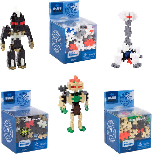 PLUS PLUS Set of 3 Mystery Makers, Robots, Bundle 1, Construction Building STEM Toy, Interlocking Mini Puzzle Blocks