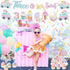 Three Is So Sweet Ice Cream Party Decorations - Banner, Cake, Cupcake Toppers, Macaron, Balloons for Donut Theme Third