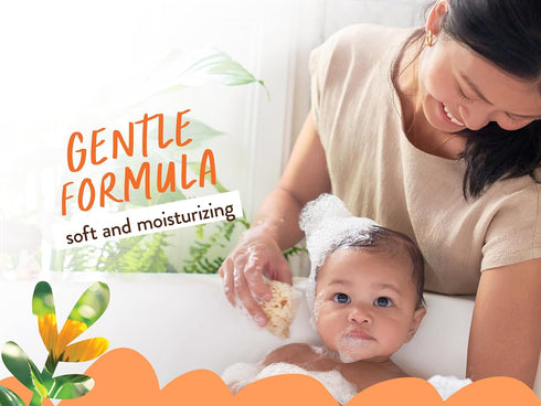 2-in-1 Babo Botanicals Sensitive Baby Fragrance-Free Shampoo & Wash Bar - Shea Butter, Calendula & Aloe Vera - EWG