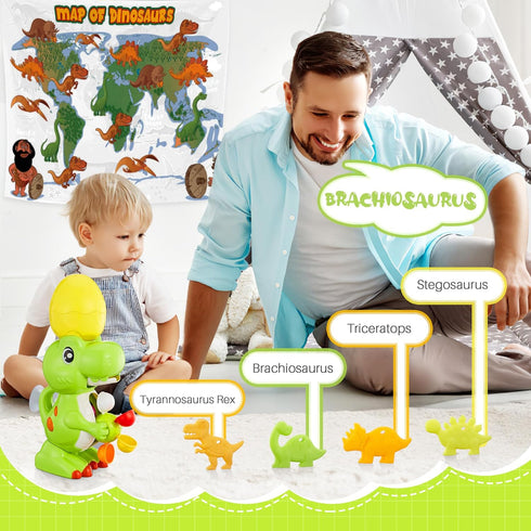 18months+ EKU Dinosaur Bath Toys for Kids Toddler Age Mold Free Water Wheels and Fishing Games Bathtub Tub Bath Time