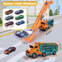 3-5 4-8,Foldable Sets 2.8-Ft 6 3 4 5 6 7 8+ Toddler Car Truck Toys,Car Carrier Truck Toy for Kids Age Car Track