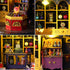 Plustopoy 3D DIY Miniature House Kit: Wooden Puzzle Miniature Kit with LED Light, Magic Station Tiny Model Mini House