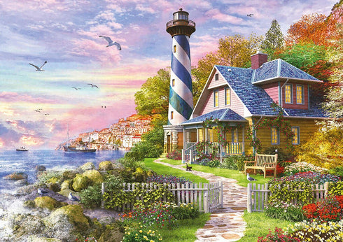 Educa Lighthouse at Rock Bay 4000 Piece Jigsaw Puzzle, Glue Included, Completed Image 53.5" x 37.75"