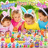200PCS KissFree Easter Egg Fillers, Easter Basket Stuffers for Kids - Assorted Easter Toys for Egg Stuffers, Egg Hunt