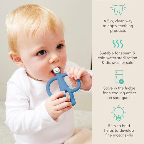 3 4 Inches, Matchstick Monkey Original Teether & Gel Applicator Silicone Baby Teether, Easy-to-Grip, BPA-Free, Supports