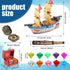 Charniol 32 Sailboat Set Pcs Pirate Ship Cake Topper Nautical Model Decoration Gold Coins Pirate Gems Treasure