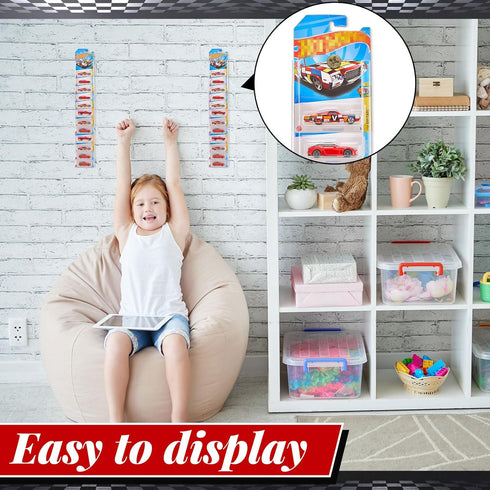 15 Pcs Model Car Display Cases Wall Mount, Holds Up to 225 Cars, Compatible with Hot Wheels, Diecast Blister Car