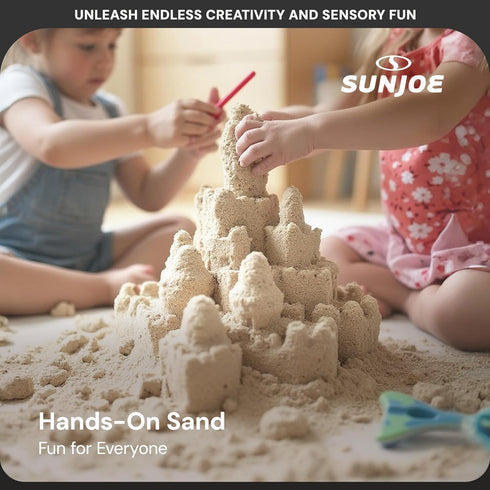 50 Lb PLYSAND50 Sun Joe Silica Play Sand for Sandbox, Sensory Table & Garden Spaces, Ultra Fine, Bag - Indoor