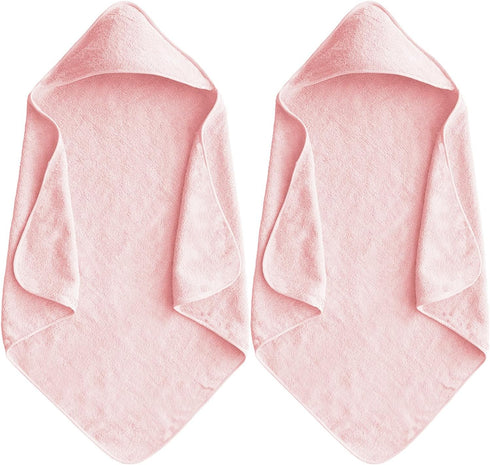 Baby Hooded Bath Towel 31.5"x31.5" Ultra Absorbent Soft Coral Fleece, for Newborn