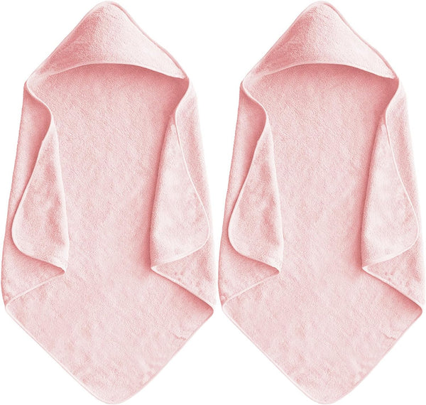 Baby Hooded Bath Towel 31.5"x31.5" Ultra Absorbent Soft Coral Fleece, for Newborn