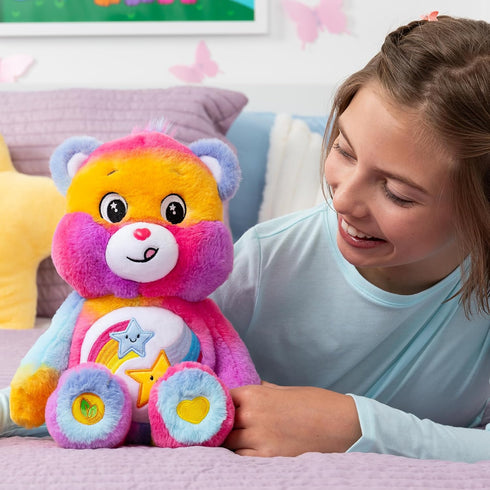 Care Bears Medium Plush Dare to Tie Dye - Stuffed Animal for Ages 4+, Super Soft and Cuddly
