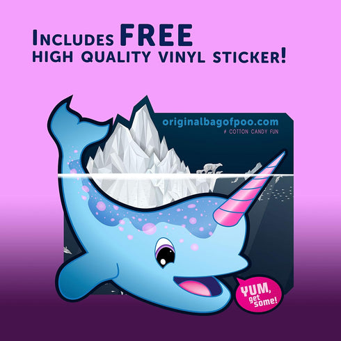 The Original Bag Poo, Narwhal Poop (Blue Cotton Candy) for Novelty Gag Gifts
