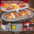 Playset 4-8, 3 4 5 6 7, 2-Layer Set, 3-5 Kids BBQ Grill for Kids Ages Play Kitchen Toys with Smoke & Light for Boys