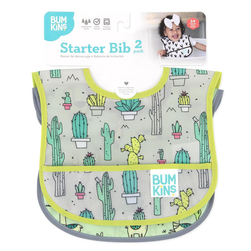 3-9 2-pk Bumkins Bibs, for Baby Girl or Boy, Infant Months, Essential Must Have for Eating, Feeding, Baby Led Weaning