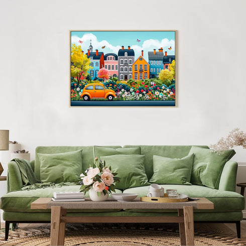 1000 Piece Puzzle for Adults, Small Town Scenery Jigsaw Puzzle, Impossible Puzzles Game, Interlock Perfectly No Dust
