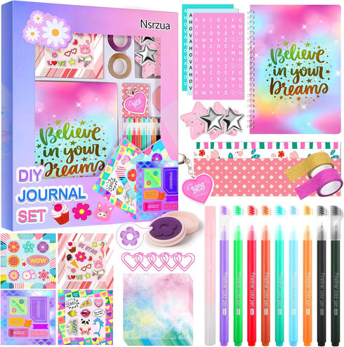 Nsrzua DIY Journal Kit for Girls,Toys for Ages 8-14 and Birthday Gifts
