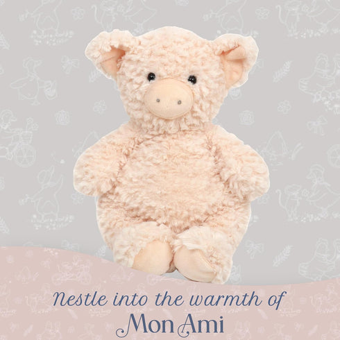11-Inch MON AMI Polly The Pig Stuffed Farm Animal for Boys & Girls | Soft Pink Pig Plush Toy | Farmyard Playtime