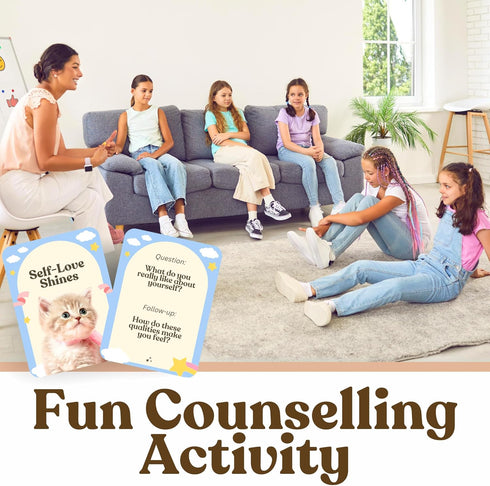 catchyourdreams Pawsitive Talk - 50 Mindfulness Conversation Starter Cards for Kids & Parents on Emotions