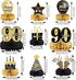 9 Pieces 90th Birthday Decoration Centerpieces for Tables Cheers to 90 Years Honeycomb Table Topper for Party Supplies