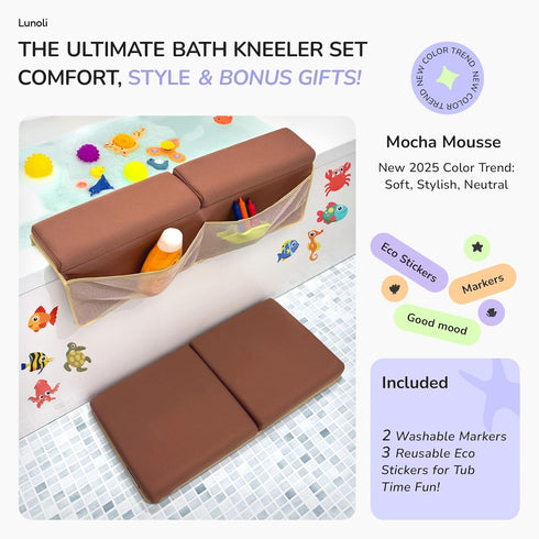 Elbow Set 1.8 2025 Elbow 6 4 Baby Bath Kneeler and Rest Pad Thick Color of the Year Mocha Mousse Memory Foam Kneeling