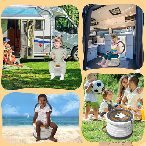 30 Portable Potty Chair for Toddlers with Splash-Proof Design, Foldable Travel Potty with Bag & Refills - Kids Toilet