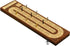 PALM ROYAL HANDICRAFTS 3 Track Wooden Cribbage Board Set, Inlaid Teak and Maple Wood with Metal Pegs Storage